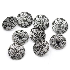 Quality Plated Ancient bronze Silver Metal Jeans Shirt Button Size-FreeRetro Engraved Patterns Material Zinc Alloy for sale