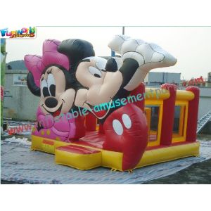 Mickey Mouse Commercial Bouncy Castles , Inflatable Bounce House With PVC
