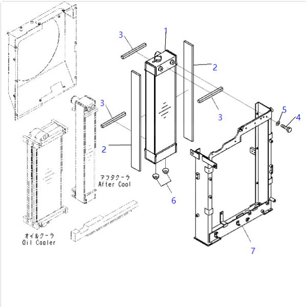22B-03-21411 22B0321411 Radiator Fit KOMATSU Excavators PC118MR PC138 PC138US PW118MR