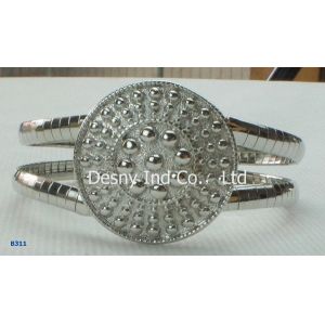 High quality alloy metal bangles with white plated and rhinstone