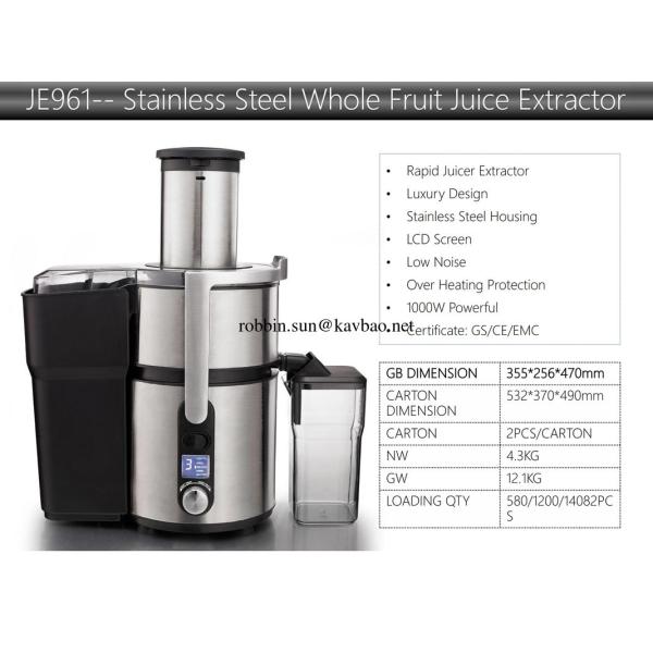 1000W Stainless Steel Luxury Juice Extractor with LCD 1000W Stainless Steel Luxury Juice Extractor with LCD