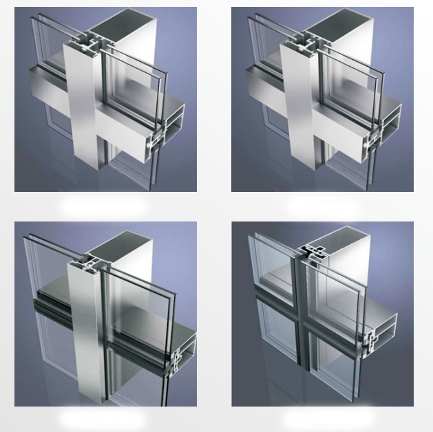 Hotel Modern Curtain Wall System Manual Opening For Exterior Facades