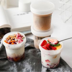 180ml Soup Ice Cream Reusable Plastic Cups With Lids