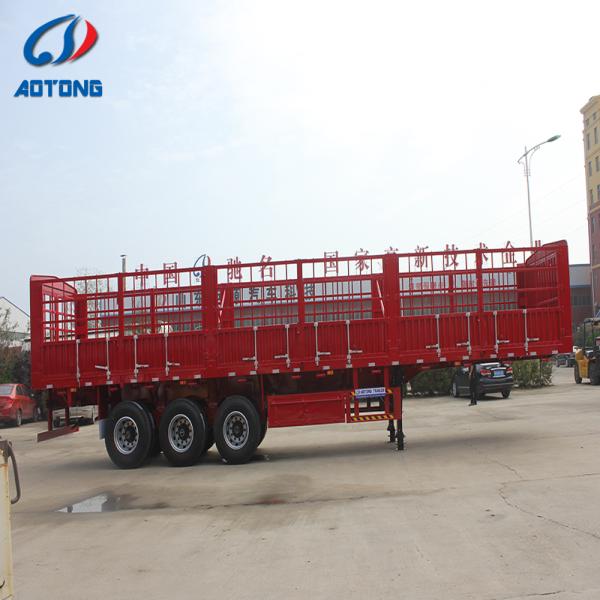 Buy 3 Axle Fence Semi Trailer for Livestock Transport with Air Suspension at wholesale prices