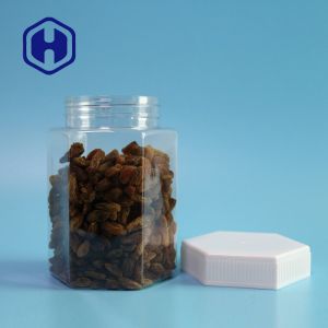 Hexagonal 23oz 680ml Leak Proof Plastic Jar With Screw Lids