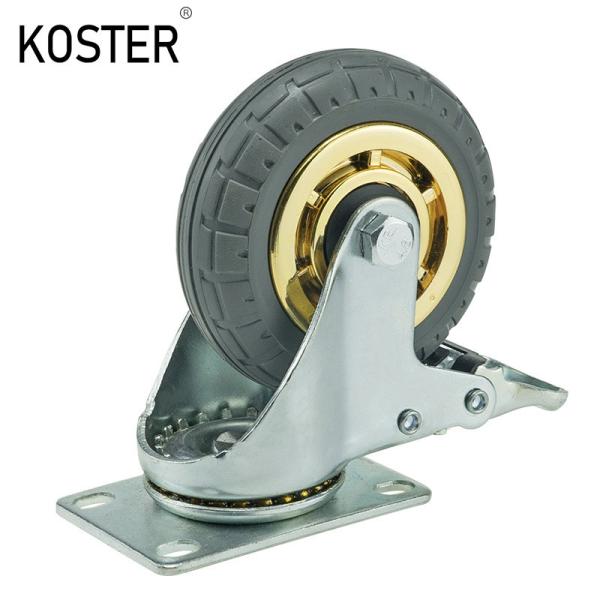 Buy 3inch 4inch 5inch Light Duty Golden Free Wheel Rubber Plastic Trolley Dustbin Castor Wheel at wholesale prices