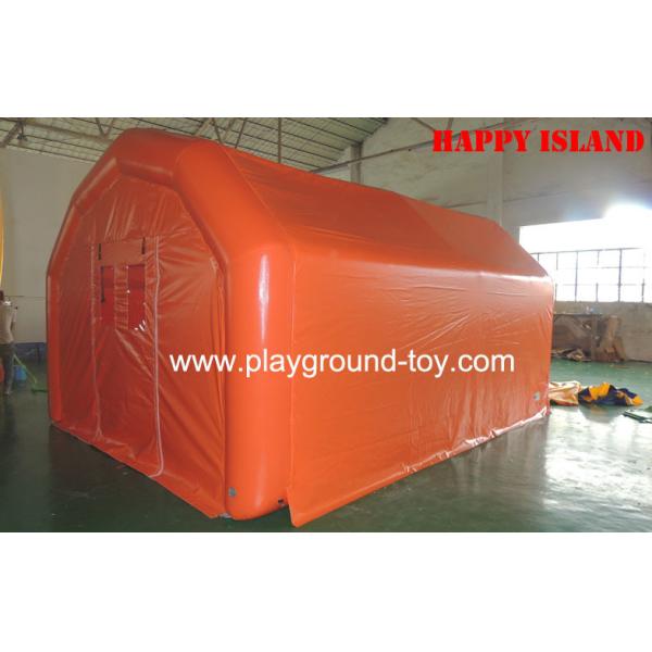 Orange Waterproof Kids Inflatable Bouncer Air Tent With Oxford Cloth And PVC