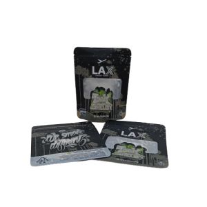 Black Standing Mylar weed Bags Three Side Seal With Open Window