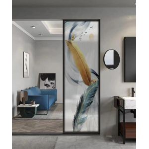 Quality Decorative Custom Glass Transparent Glass Louvers With Engraved / Silk Printing for sale