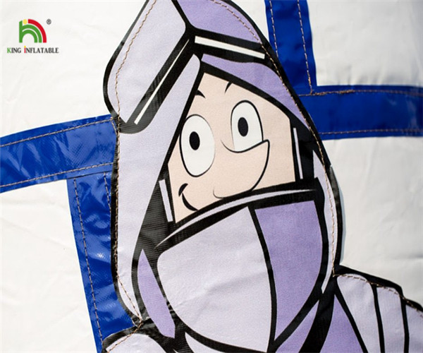 Blue 0.55mm PVC Tarpaulin Kids Inflatable Jumping Castle With Slide