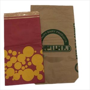 Customized Logo Heat Seal Paper Bag White Brown Multiwall Paper Bag