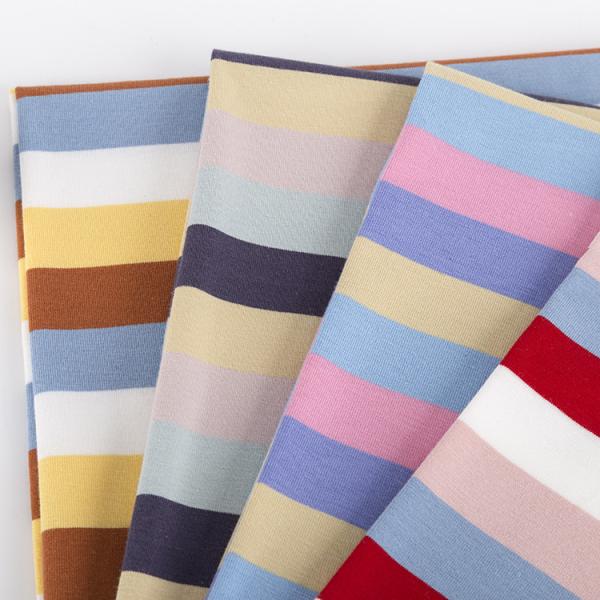 Natural And Skin-Friendly Durable And Reliable QualityStriped Knit Fabric For Casual Wear