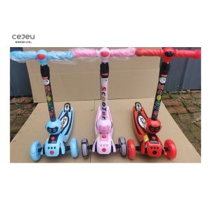 3 Height LED Flashing 3 Wheel Kick Scooter With Adjustable Handlebar