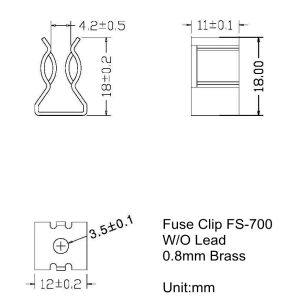 Plug In Installation AGU 5AG 10x38mm Nickel Plated Brass PCB Fuse Clip Solar PV