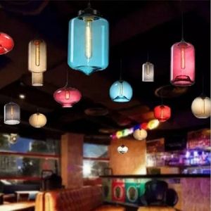Colorful Modern Fishbowl Glass Pendant Light - 8 colors & 13 shapes available