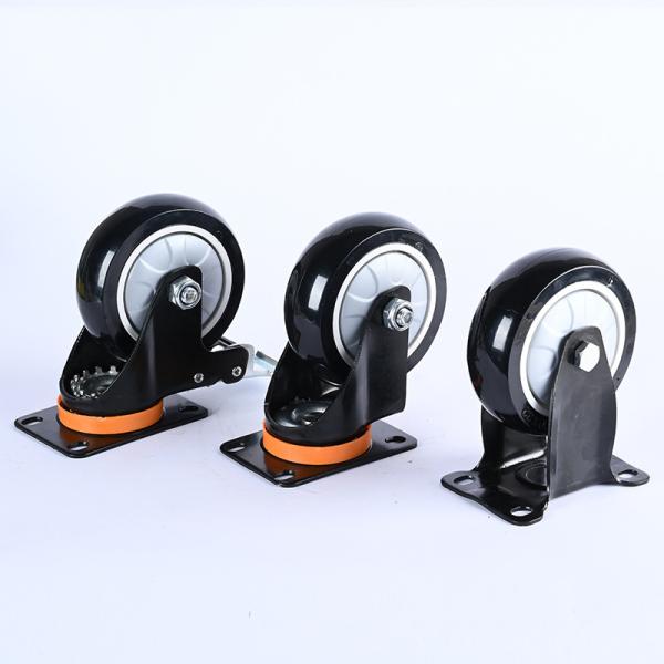 75mm 3inch Industrial Furniture Trolley Black Single Bearing Castor