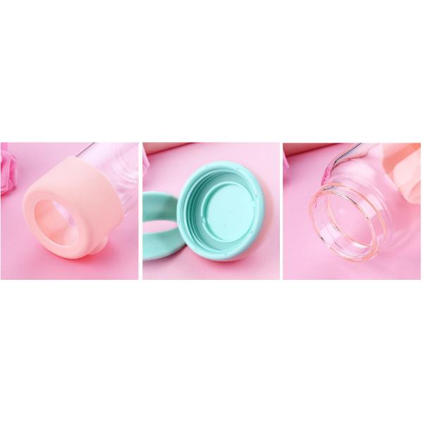 340ml Kids Rabbit Shaped Gift Unbreakable Glass Water Bottle With Silicone Sleeve