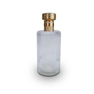 Embossed Electroplated Glass Whiskey Bottle 15cm Height