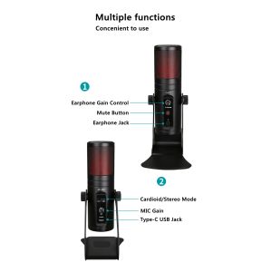 5V USB YouTube Karaoke Singing Mic 170mm*47.5mm Portable Lightweight