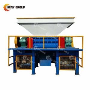800-5000kg/h Capacity Double Shaft Shredder for Oil Filter and Waste Wood Pallet
