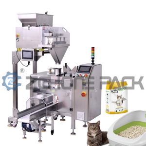 1KW Cat Litter Packaging Machine Multi Head Scale Quantitative Weighing Fully