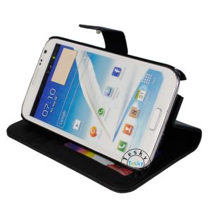 leather wallet cases for samsung note2 flip folio cases