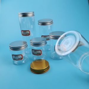 120ml 200ml 250ml 500ml Clear Plastic Pet Jar With Aluminum Lid Food Grade
