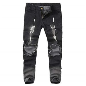 Quality Skinny Denim Ripped Hole Jeans Denim Pencil Pants for sale