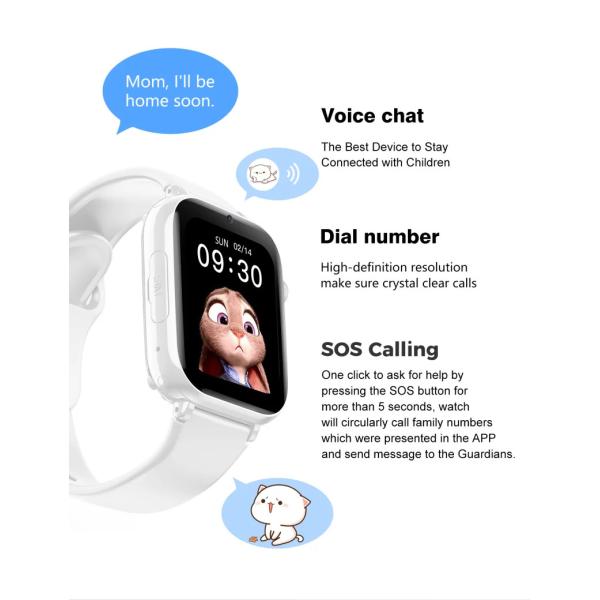 Sound Monitoring 4G Teenager Gps Tracker Watch LT38 WIFI LBS Location Childs Digital Watch