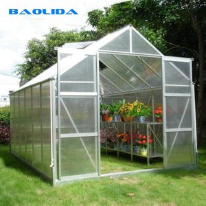 Commercial Backyard Garden Polycarbonate Sheeting Greenhouse Auto Controlled