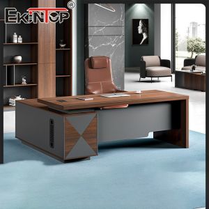Classic Style Walnut Executive Office Desk Large Desk With Drawers