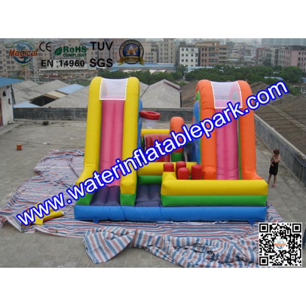 Buy Colored Commercial Grade PVC Tarpaulin Inflatable Bouncy Castle Slide Combo at wholesale prices