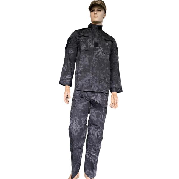 ACU Military Uniform Set Tactical Black Camo Uniform Set Durable Combat Outdoor Apparel
