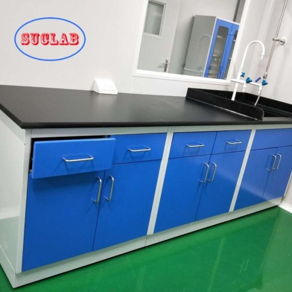 Buy White/Blue/Yellow/Black Chemistry Lab Bench Laboratory Bench Solution with Multi-Functional Socket and Safeguard Cover at wholesale prices