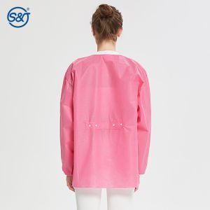 SMS Disposable Lab Coat With Knit Cuffs and Collar