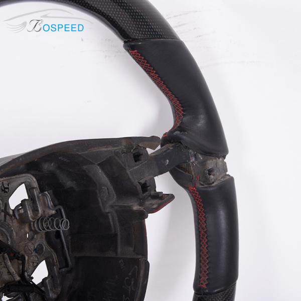 12k Plain Weave Porsche Carbon Fiber Steering Wheel Leather ODM With LED