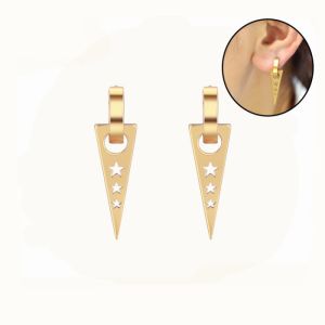 Quality Stainless Steel Jewelry Earrings Triangular Dangle Huggie Earrings for sale