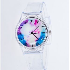 Plastic Sport Watch Transparent Strap 40mm Dial ODM Available