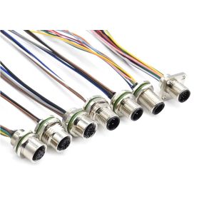 M12 Series Circular Wire Connector Socket 12 pin Rear Screw Panel Mounting