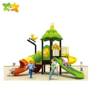 Outside Backyard Children Plastic Playground Slide With 114mm Galvanized Pipe