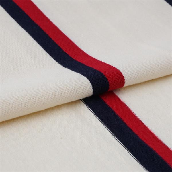Natural And Comfortable Soft And Skin-Friendly Care Striped Knit Fabric For T-Shirt