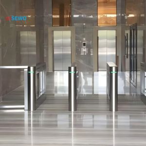 Optical Swing Gate Turnstile Directional Access for Pedestrians in Office