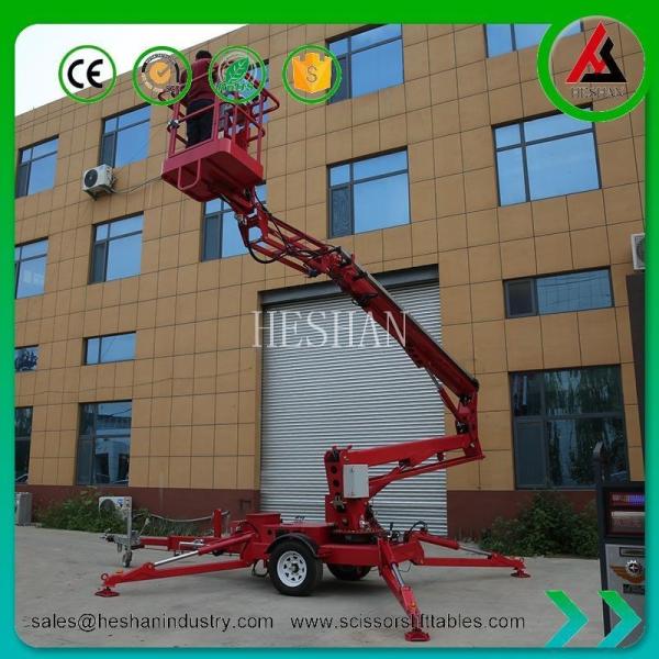 Buy Towable Aerial Boom Lift Telescopic Lifter Boom Lift Access Platform For Construction at wholesale prices