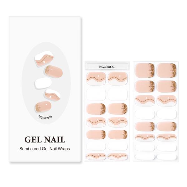 Custom Semi Cured Gel Nail Wraps Stickers with the Lamp to Cure UV Gel Nail Sticker