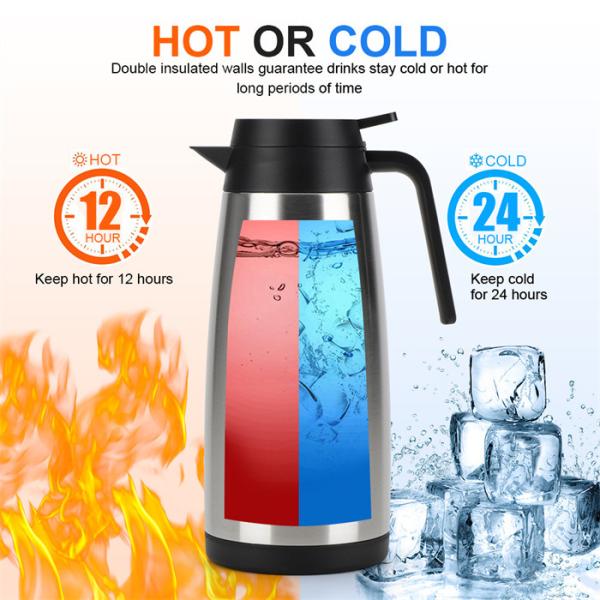 Stainless steel Metal Vacuum Coffee Pot For Household Usage