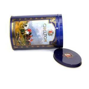 Fancy oval shaped coffee tin