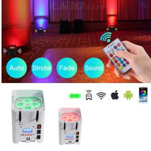 4X18W 6In1 Battery Powered Uplighting Par LED Waterproof IP22