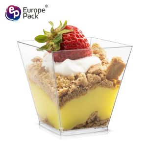 Custom square snack dessert wine yogurt drinking recycle plastic cups