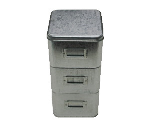 Buy Recycled Cmyk Square Tin Containers 114x114x230Hmm at wholesale prices