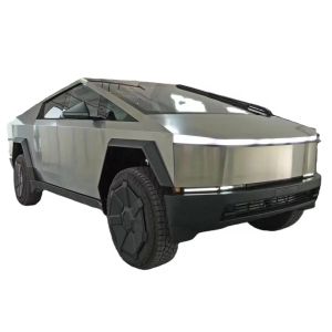 China Silver Tesla Cyber Off-Road Pickup Truck with All Steel Body and 180 Km/h Max Speed on sale